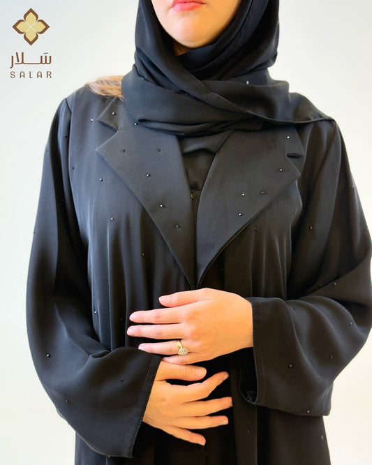 Black Glitter abaya - blazer cut